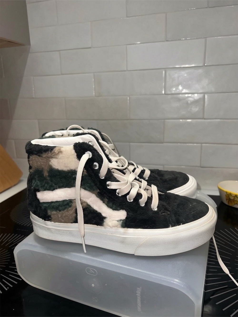 Vans Sk8-Hi Fuzzy Camo High Top Sneakers